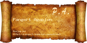 Pangert Agapion névjegykártya